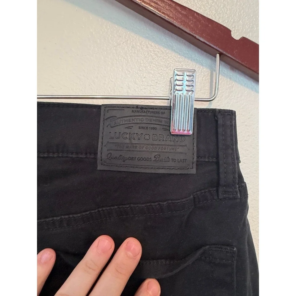 Lucky brand men's slim straight pants size 29/30 black stretch y2k casual